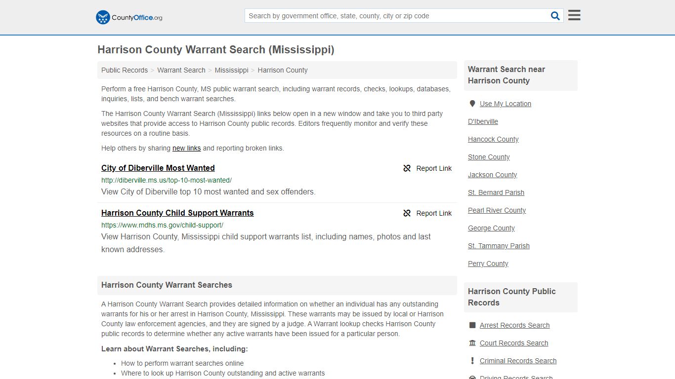 Warrant Search - Harrison County, MS (Warrant Checks ...