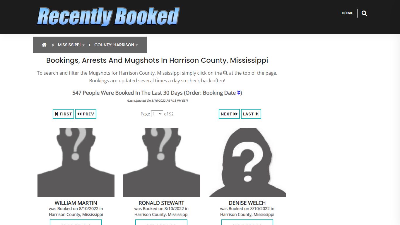 Recent bookings, Arrests, Mugshots in Harrison County ...