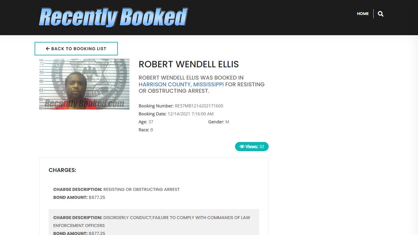 Recent Booking / Mugshot for ROBERT WENDELL ELLIS in ...